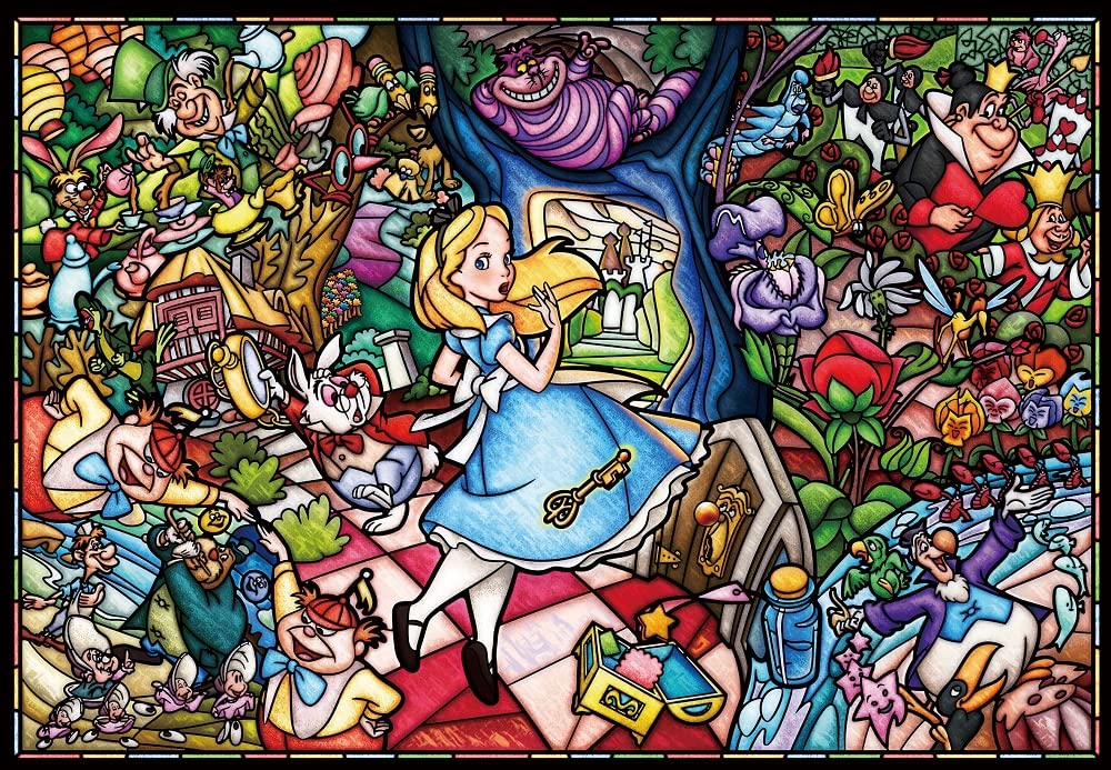 Tenyo 1000pc Alice In Wonderland Stained Glass Puzzle 51x73.5cm