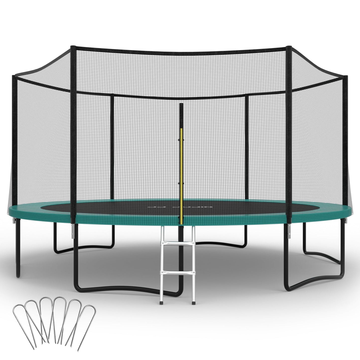 16FT Trampoline with Enclosure Net, Outdoor Trampoline for Kids and Adults, Recreational Trampoline with Ladder, 330LBS Weight Capacity, Backyards, Garden Use