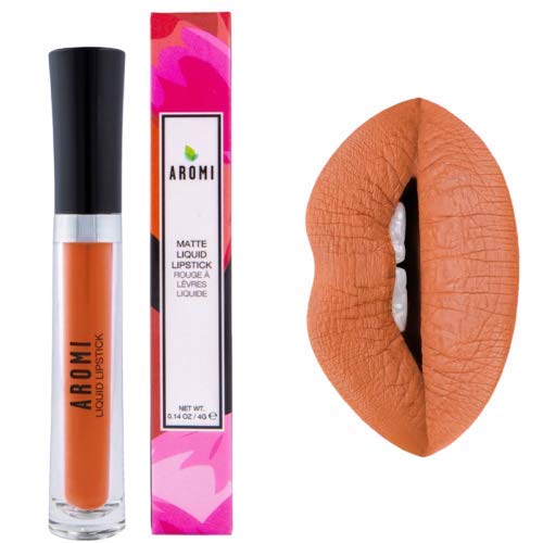 Aromi Burnt Pumpkin Matte Liquid Lipstick | Nutmeg Orange Lip Color, Vegan & Cruelty-free Beauty, Fall Makeup, Smear Proof and Long-lasting Lipstick | (Burnt Pumpkin)