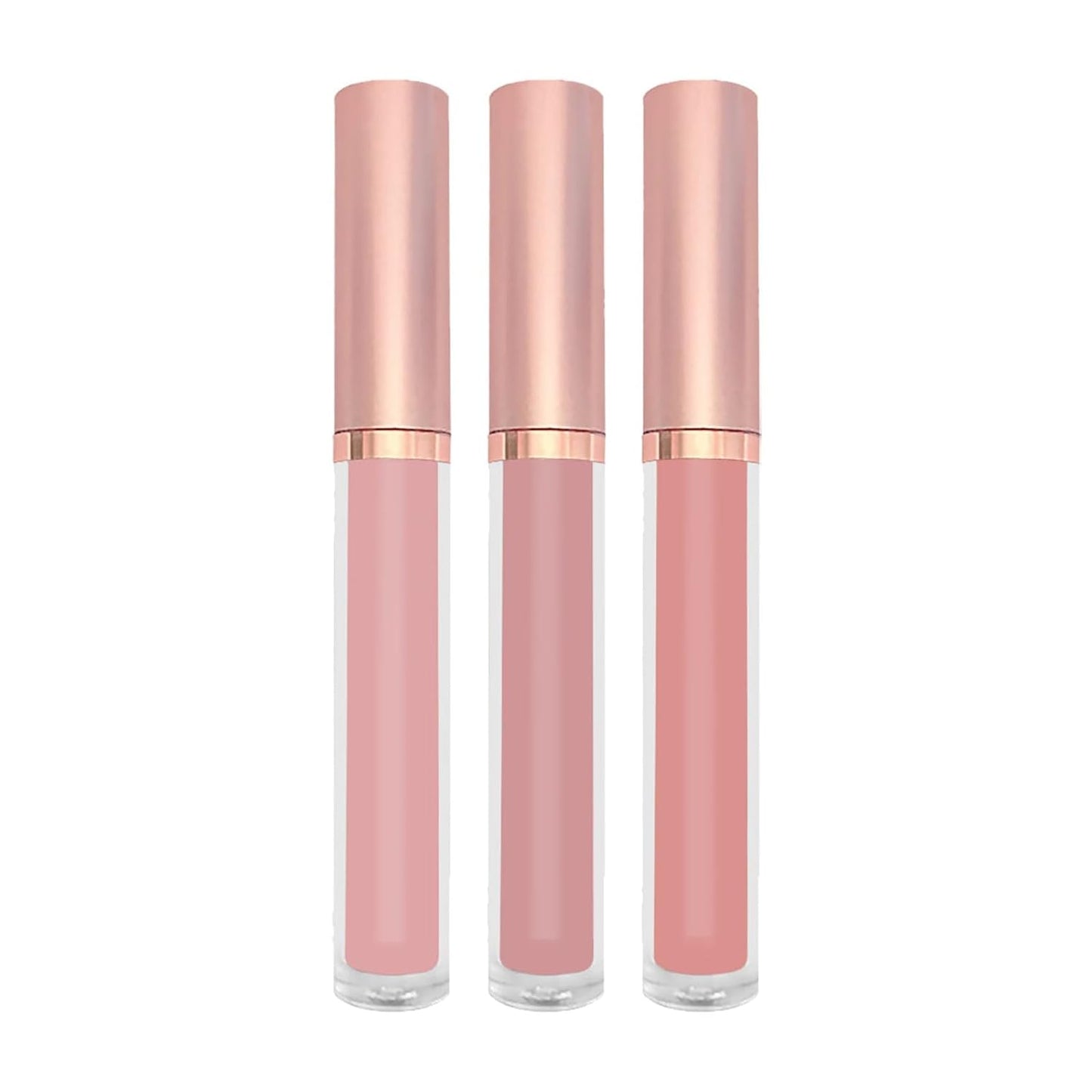 3Pcs Matte Liquid Lipstick Lip Makeup Kit Velvety Liquid Lipstick Waterproof Long Lasting Durable Non Stick Cup Smooth Moisturizing Lip Stains Women's Makeup (Color A, 3pcs)