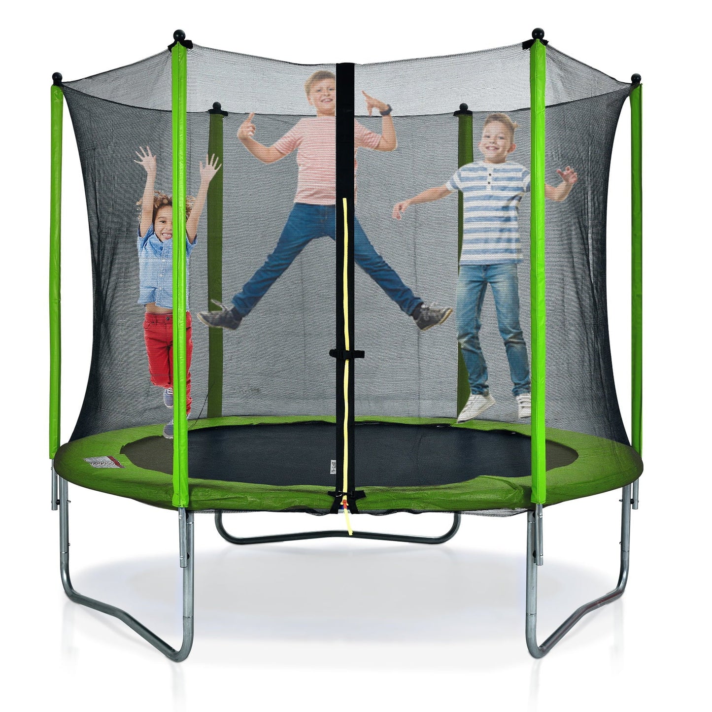 8FT Round Trampoline for Kids with Safety Enclosure Net, Outdoor Backyard Trampoline with Ladder - Green