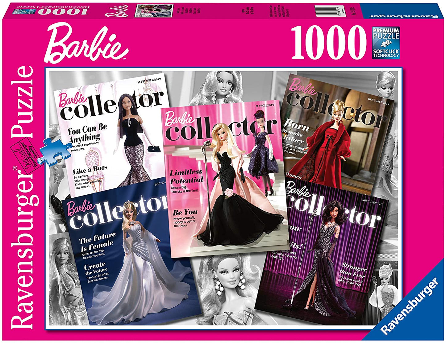 Barbie Collector Magazine Fashionista 1000 Piece Ravensburger Premium Softclick Technology Jigsaw Puzzle
