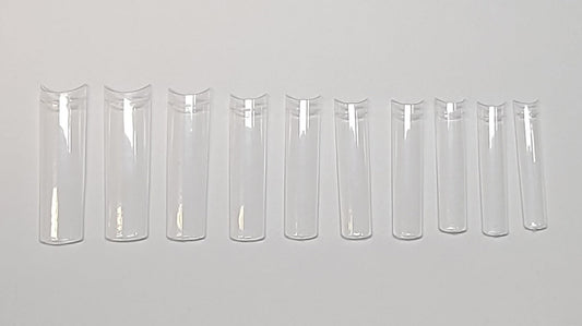 XXL Long Square Clear No C Curve Tips