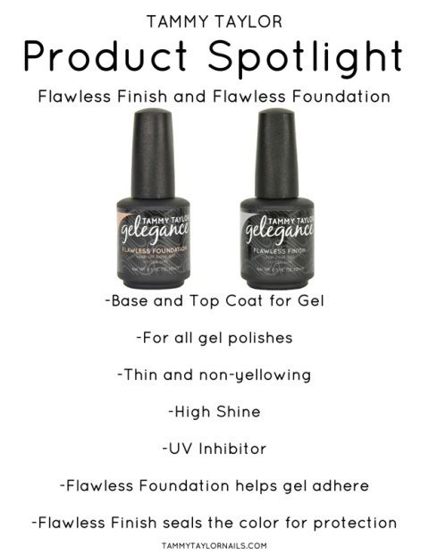 Tammy Taylor - Gelegance Flawless Foundation (basecoat)+ Topcoat Gel  0.5oz/15ml