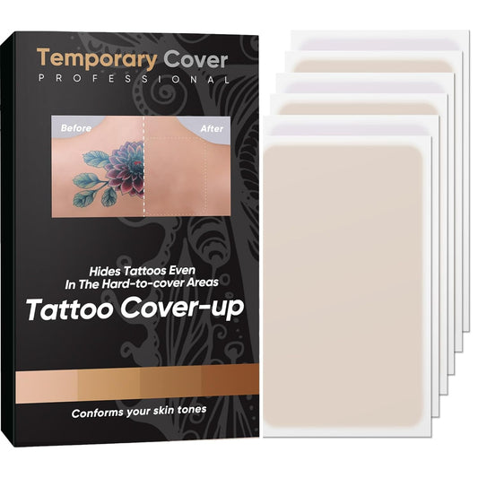 Tattoo Cover Up Tape, Natural Looking Concealer Patch, Breathable Tattoo Cover Up Makeup Waterproof for Hiding Unwanted Tattoo and Scars, 12Pcs