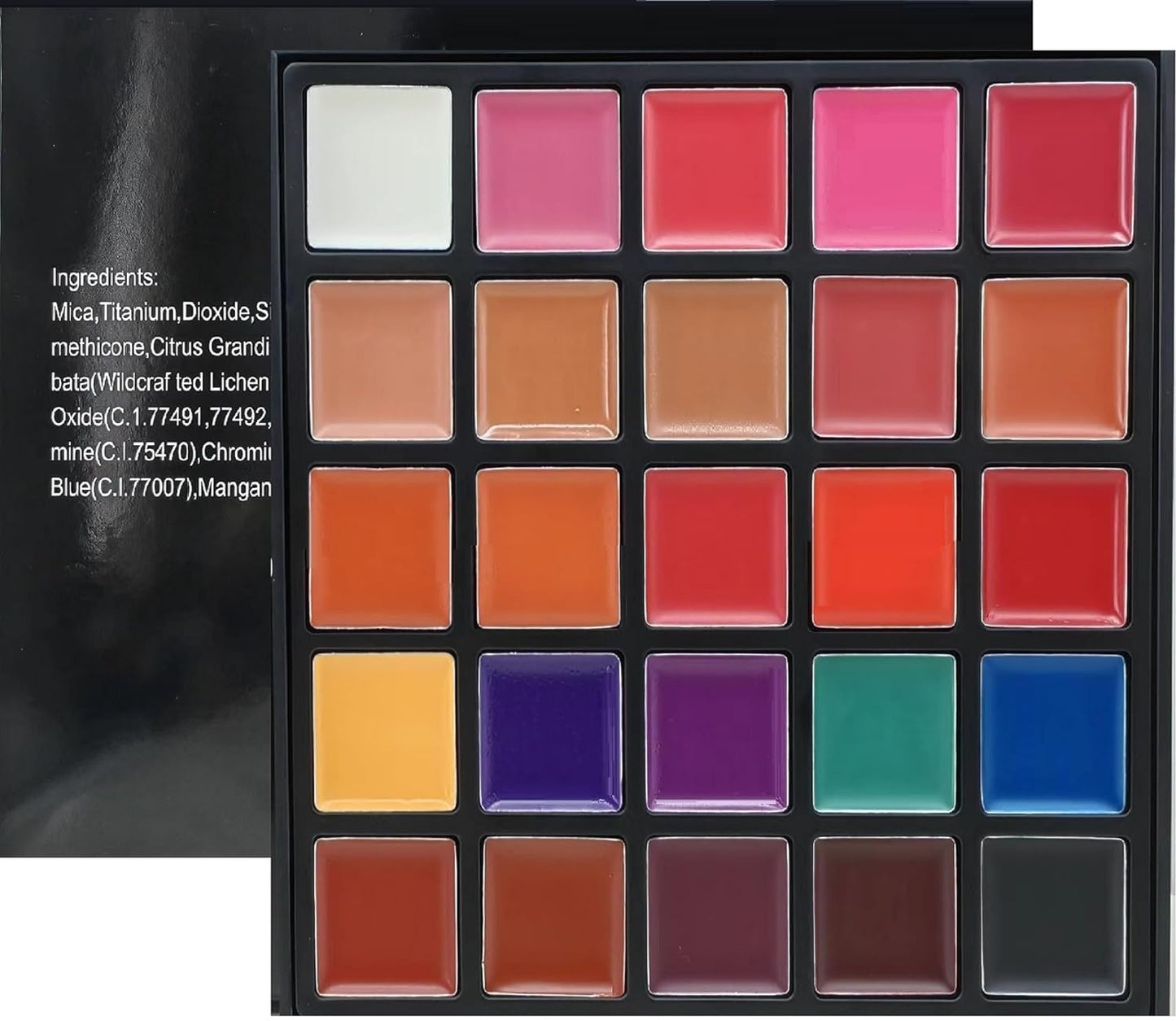 25 color Lipstick Lip Gloss Palette 24H Long-lasting moisturizing Waterproof matte Lip Palette Makeup,Pigmented Festival Halloween Body Face Paint Matte Lipstick Set