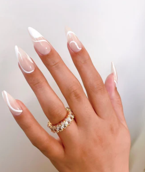 Almond Pure White Press On Nails