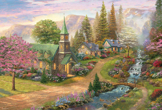 Beverly S92-508 Jigsaw Puzzle Sunday Morning Chapel By Thomas Kinkade (2000-S Pieces) Scene Puzzle