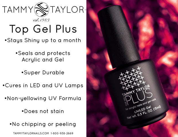 Tammy Taylor - Gel Top Plus 0.5oz/15ml - LED/UV cure (New Bottle + new brush)